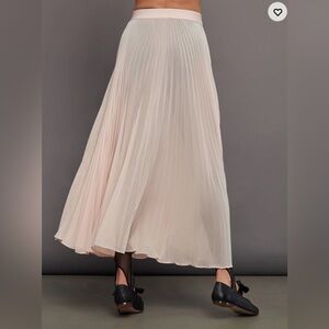 Carbon38 Mesh Pleated Skirt in Rose Cloud